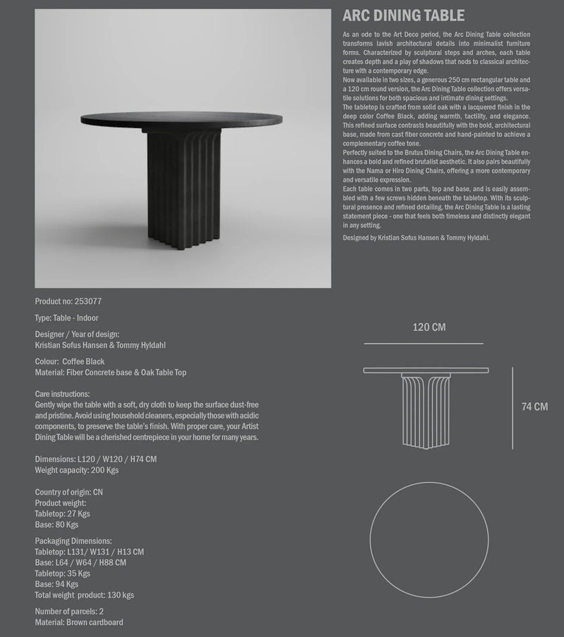 101 Copenhagen Arc Yemek Masası Ø120 cm