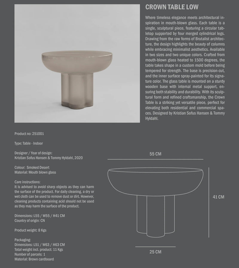 101 Copenhagen Crown Smoked Desert Sehpa Alçak