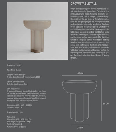 101 Copenhagen Crown Smoked Desert Coffee Table Tall