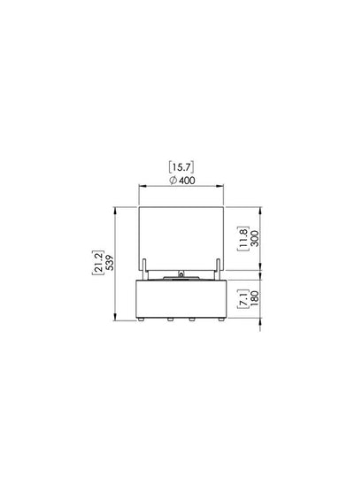 Decofire Tlite 8 Black Steel Fireplace