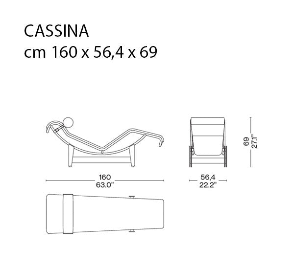 Cassina 4 Chaise Longue à réglage Continu, Durable Şezlong