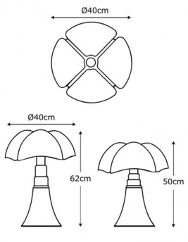 Martinelli Luce Pipistrello Table Lamp Ø40cm