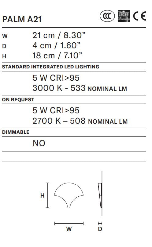 Masiero Palm A21 Wall Lamp