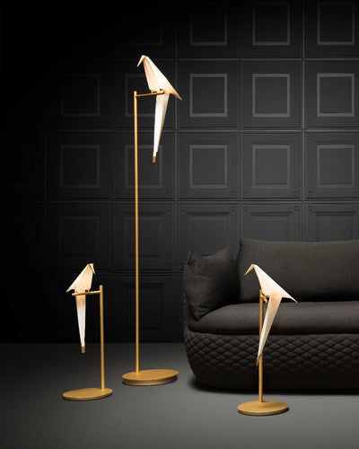 Moooi Perch Light Brass and White Lambader