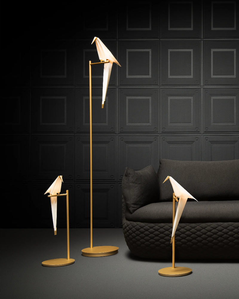 Moooi Perch Light Brass and White Lambader