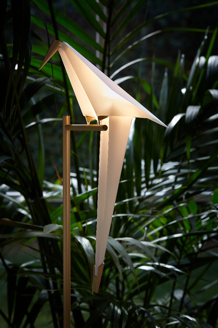 Moooi Perch Light Brass and White Lambader