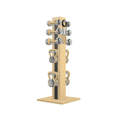 Pent ISA Combo Set - Dumbbells and Kettlebells Vertical Wooden Stand