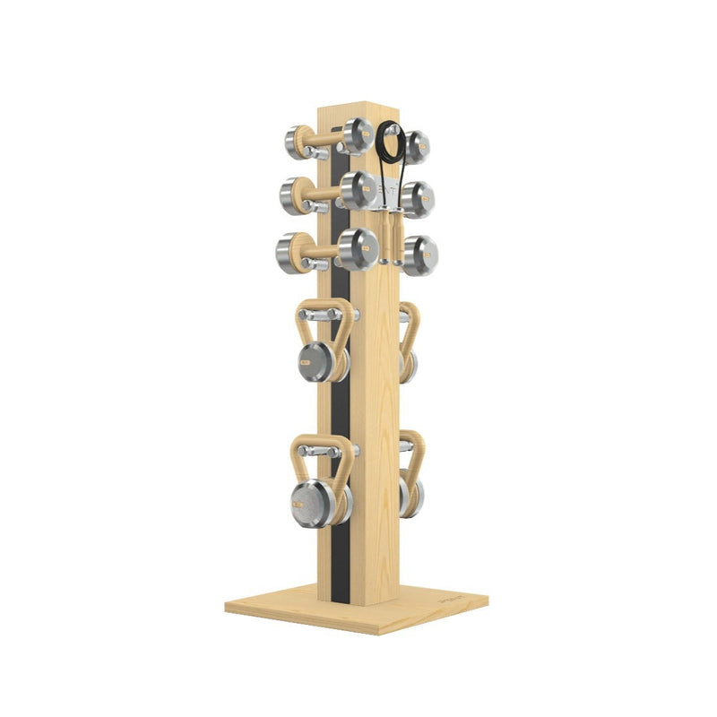 Pent ISA Combo Set - Dumbbells and Kettlebells Vertical Wooden Stand