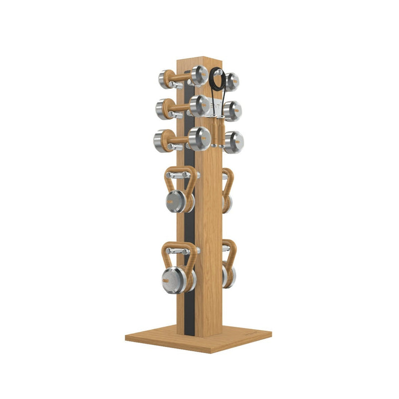 Pent ISA Combo Set - Dumbbells and Kettlebells Vertical Wooden Stand