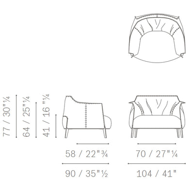 Poltrona Frau Archibald Grand Comfort Armchair