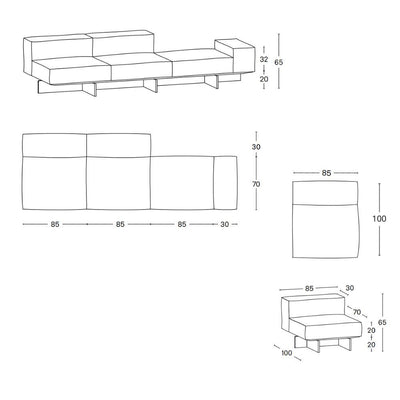 Tonelli Design Soft Glass Collection Sofa