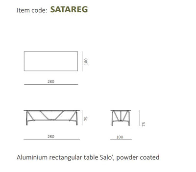 Unopiu Salo Rectangular Table 279 cm