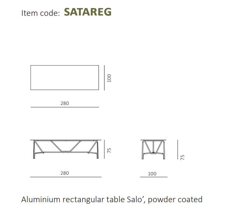 Unopiu Salo Rectangular Table 279 cm