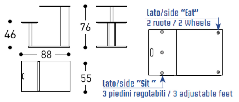 Varaschin Plinto Sit & Eat Sehpa ve Tabure