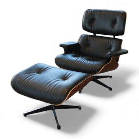 Vitra Eames Tekli Koltuk & Puf - Black Pigmented Walnut