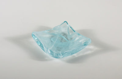 Amorphous Form Transparent - White Coloured  Glass 10 x 10 cm