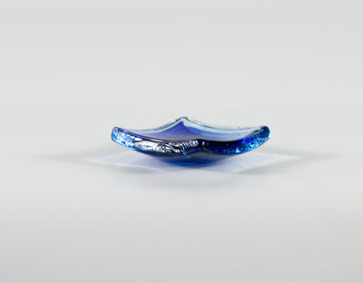 Amorf Form Şeffaf- Kobalt Renkli Cam  10 x 10 cm