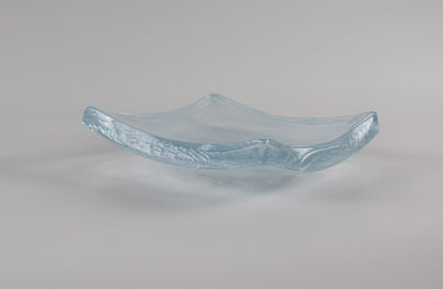 Amorphous Form Transparent - White Coloured Glass 16 x 16 cm