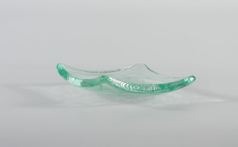 Amorphous Form Transparent - Dark Green Coloured Glass 16 x 16 cm
