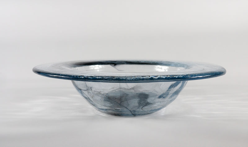 Amorphous Form Transparent -  Black Coloured Glass  Ø 34 cm