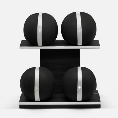 Moxa Set - Set Of Leather Medicine Balls On Horizontal Wooden Stand | Power PENT