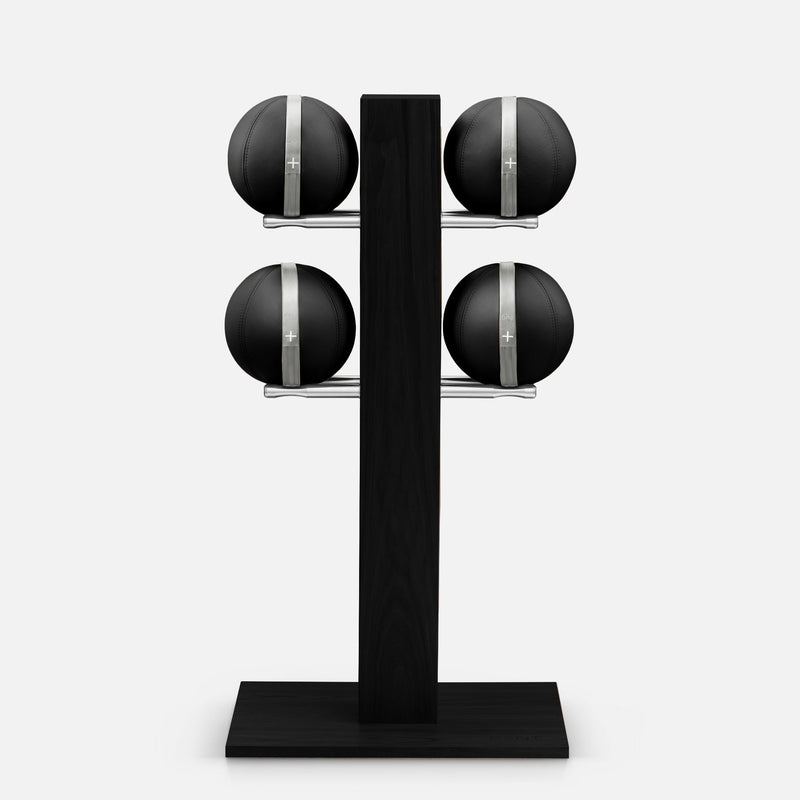 Moxa Set - Set Of Leather Medicine Balls On Vertical Wooden Stand | Power PENT