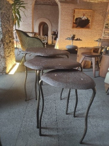 Stingray Fish Skin Side Table - Large Ø 55 Cm, H. 55 Cm R&Y AUGOUSTI