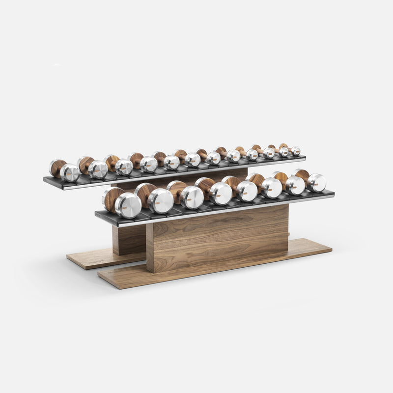 COLMIA Set - Dumbbells on a Horizontal Wooden Stand | Ultimate