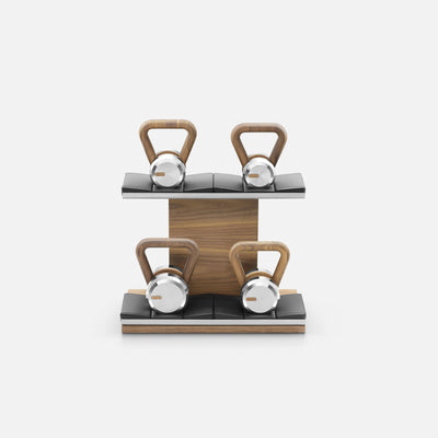 LOVA Set - Kettlebells on a Horizontal Wooden Stand | Light