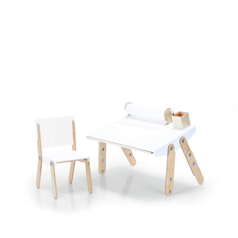 Milky Masa & Sandalye Beyaz Laminat