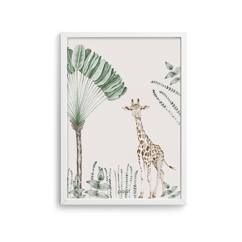 Monochrome Giraffe Colorful Poster