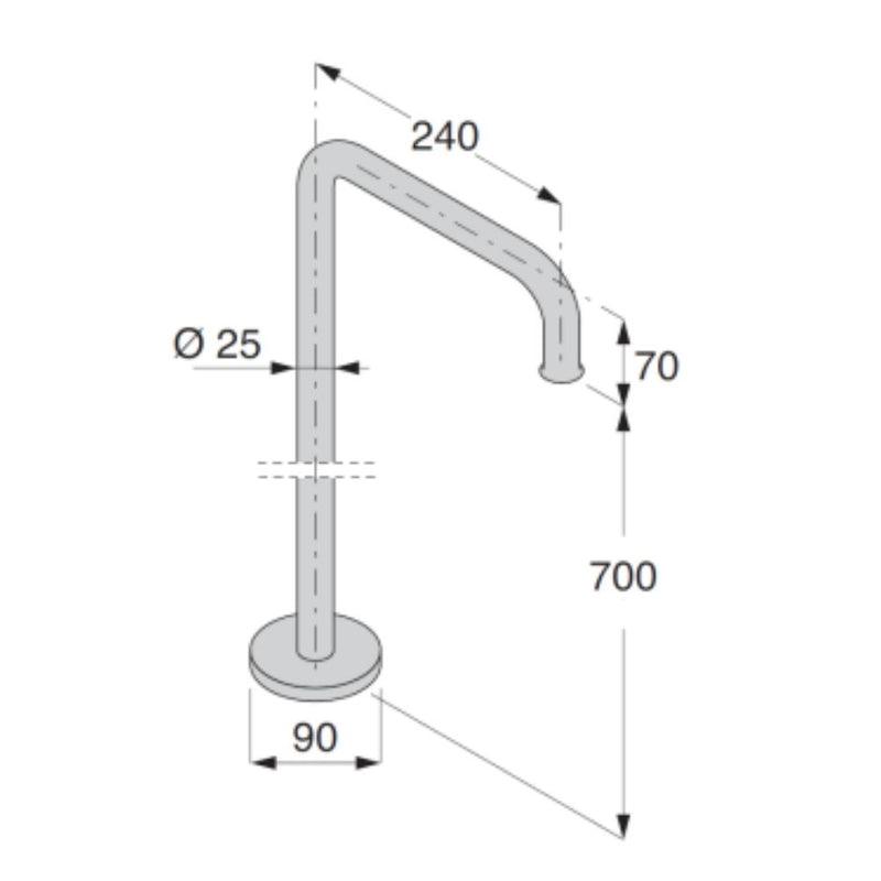 Pipe - GRound rod for tub