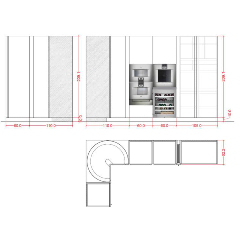 Vela Nuvola Kitchen Cabinet - Columns