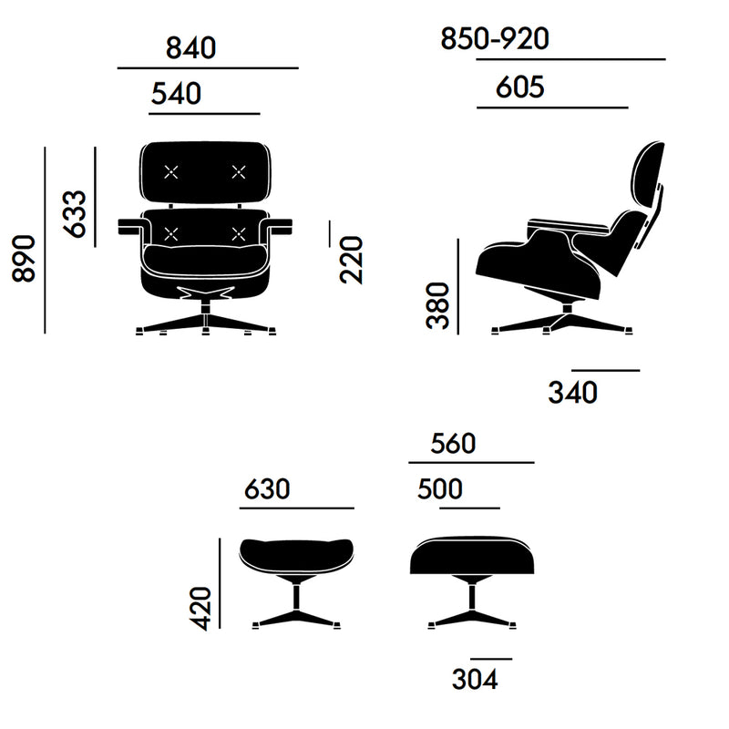 Vitra Eames Tekli Koltuk ve Puf
