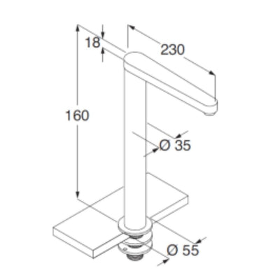 W1 - Countertop spout for washbasin