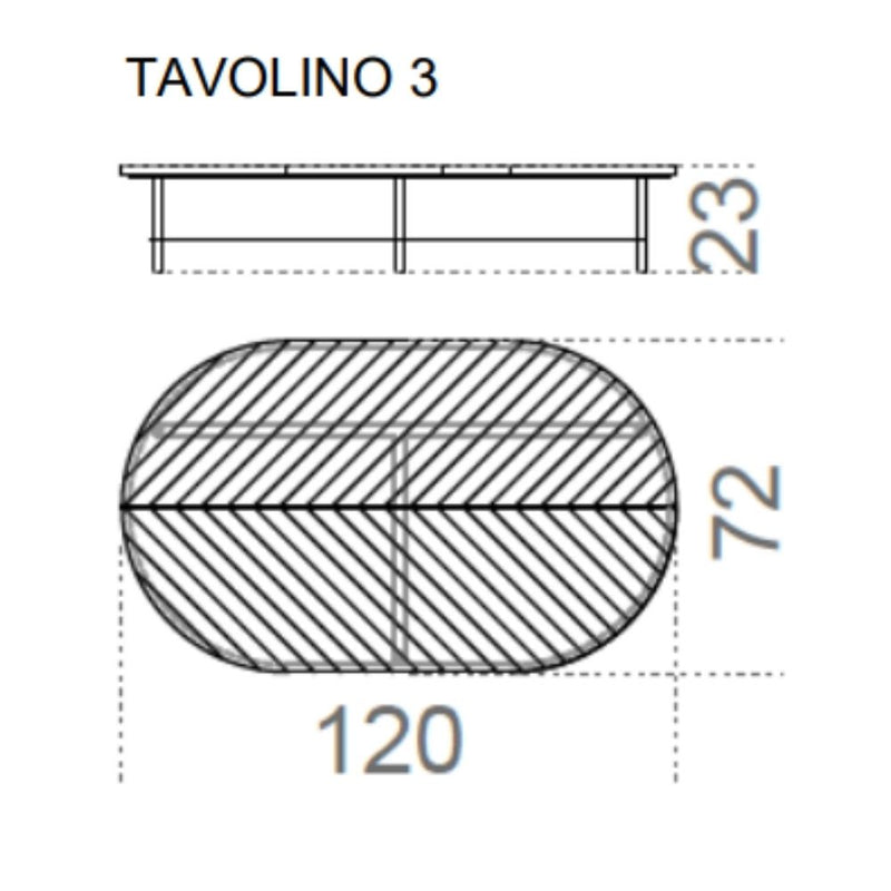 Gallotti&Radice Cookies - Sehpa 3 - 120 x 72 cm