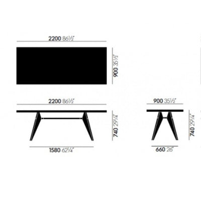 EM Table - Masa220 x 90 cm
