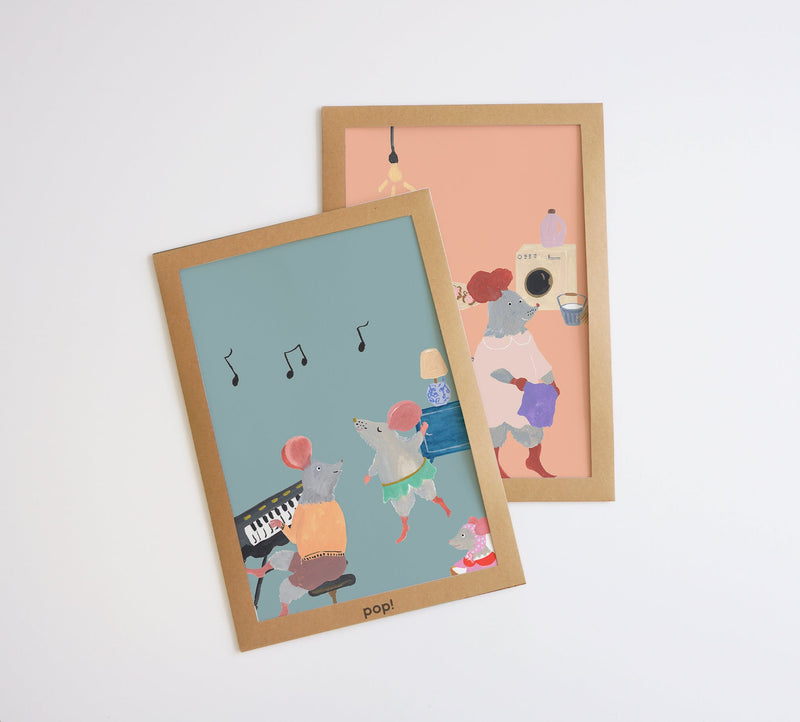 Mouse House Kids Playing Poster