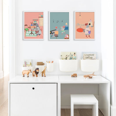 Mouse House Kids Playing Poster