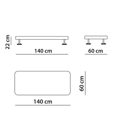 Piombino - Coffee Table 140 x 60 cm