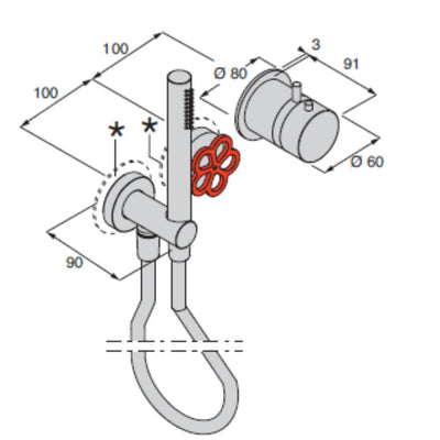 Pipe  - Mixer for Shower