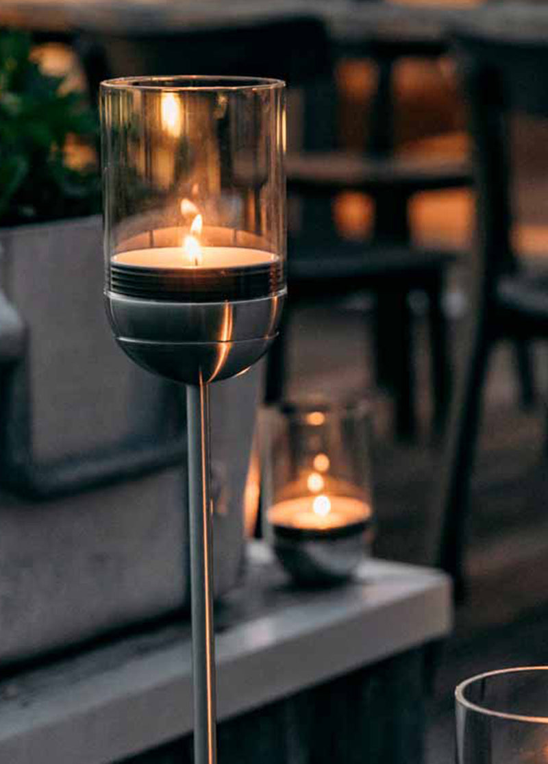 Höfats Gravity Candle Gümüş Metal Ayaklı Şömine