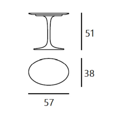 Saarinen - High oval Coffee Table 57 x 51 cm