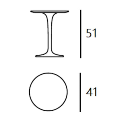 Saarinen - Oval Sehpa 41Ø cm