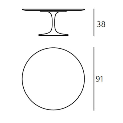 Saarinen - Alçak Yuvarlak Sehpa 91Ø cm