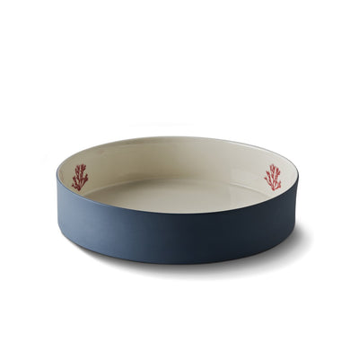 Esma Dereboy Handmade Porcelain Silindir Büyük Boy Kase, Mercan Desenli Okyanus&Fildişi Rengi