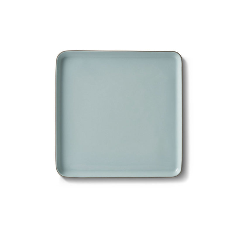 Esma Dereboy Handmade Porcelain Kare Orta Boy Tabak, Taş&Aqua Çift Renk