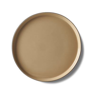 Esma Dereboy Handmade Porcelain Yuvarlak Büyük Boy Tabak, Siyah&Saman Çift Renk